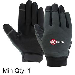 Image of Gray Touchscreen Mechanics Gloves