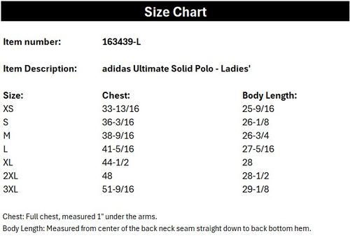 adidas® Ultimate Solid Black Polo- Ladies' image thumbnail