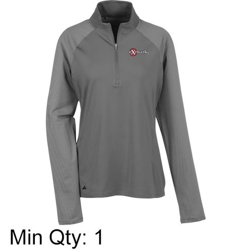 adidas® Stripe Block Gray 1/4-Zip Pullover- Ladies' image thumbnail