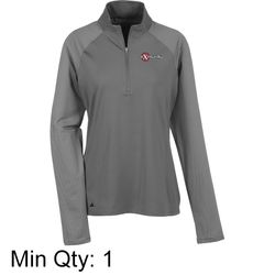 Image of adidas® Stripe Block Gray 1/4-Zip Pullover- Ladies'