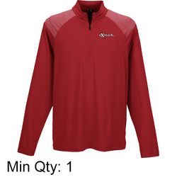 Image of adidas® Stripe Block Red 1/4-Zip Pullover- Men's