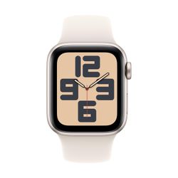 Image of Apple Watch SE GPS 40mm Starlight Aluminum Case w/ S/M Starlight Sport Band