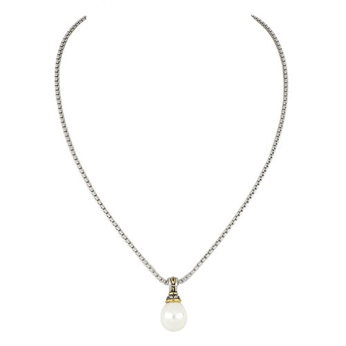 John Medeiros Seashell Pearl Slider Pendant With Adjustable Chain image thumbnail