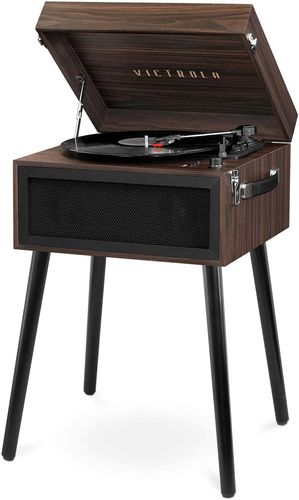 Victrola Bluetooth Record Player Stand with 3-Speed Turntable-Espresso image thumbnail