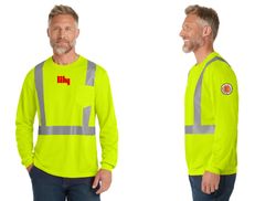 Image of Elite Safety Yellow Long Sleeve Reflective Tee