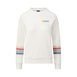 Image of WOMENS STRIPED SLEEVE CREWNECK SWEATSHIRT