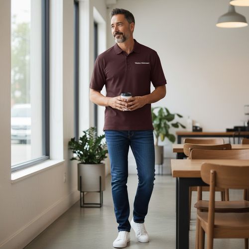 Port Authority Signature Pique Polo - Maroon image thumbnail