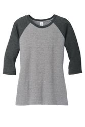 Image of District Women's Perfect Tri 3/4-Sleeve Raglan. DM136L