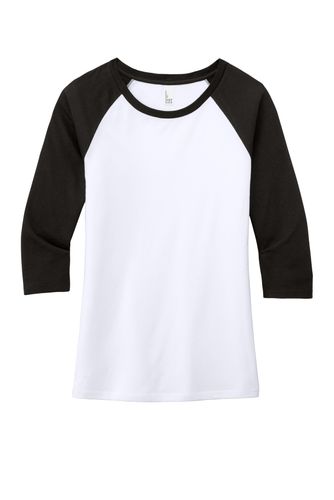 District Women's Perfect Tri 3/4-Sleeve Raglan. DM136L image thumbnail