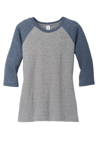 District Women's Perfect Tri 3/4-Sleeve Raglan. DM136L image thumbnail