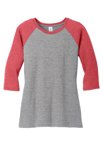 District Women's Perfect Tri 3/4-Sleeve Raglan. DM136L image thumbnail