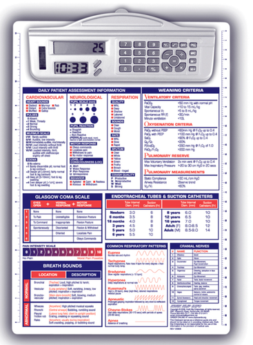 Respiratory Therapy Reference Clipboard with Calculator image thumbnail