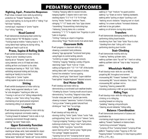 Pediatric Outcome Laminated Sheet  image thumbnail