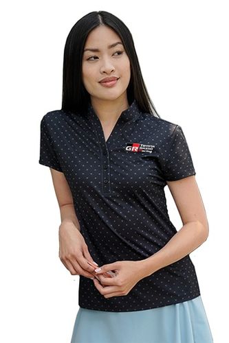 Image of Women’s Greg Norman Micro Pique Spinner Print Polo