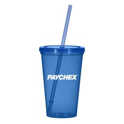 Image of Plastic Tumbler with Straw