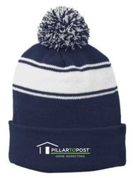 Image of Sport-Tek® Stripe Pom Pom Beanie