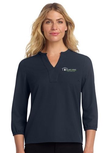 Mercer+Mettle Women's Stretch Crepe 3/4-Sleeve Blouse image thumbnail