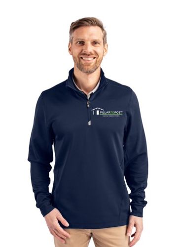 Cutter & Buck Traverse Recycled Smooth Stretch Mens Quarter Zip Pullover image thumbnail