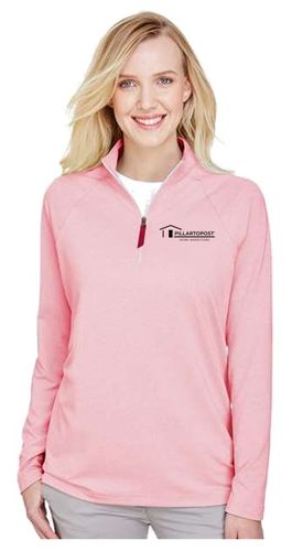 CrownLux Women's Performance® Clubhouse Micro-Stripe Quarter-Zip Pullover image thumbnail