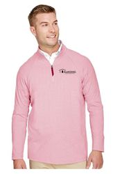 Image of CrownLux Men's Performance® Clubhouse Micro-Stripe Quarter-Zip Pullover