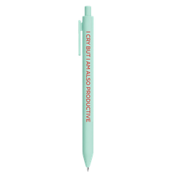 Image of Kohl's I Cry But I Am Also Productive Pastel Retractable Ballpoint Pen