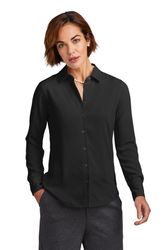Image of Brooks Brothers Women's Full-Button Satin Blouse - BB18007
