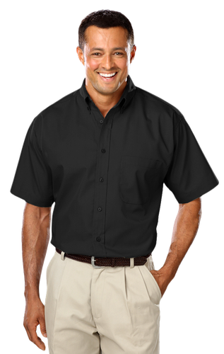 Men's Short-Sleeve Superblend Poplin Shirt with Matching Buttons - BG7266S image thumbnail