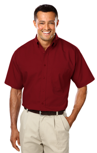 Men's Short-Sleeve Superblend Poplin Shirt with Matching Buttons - BG7266S image thumbnail