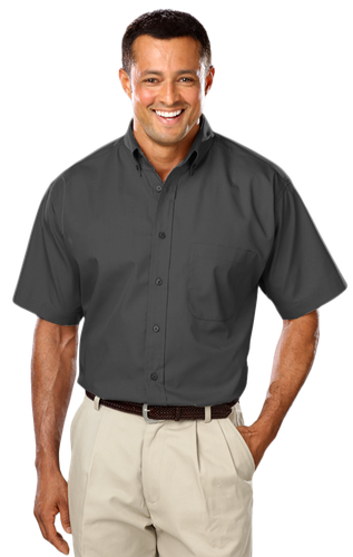 Men's Short-Sleeve Superblend Poplin Shirt with Matching Buttons - BG7266S image thumbnail