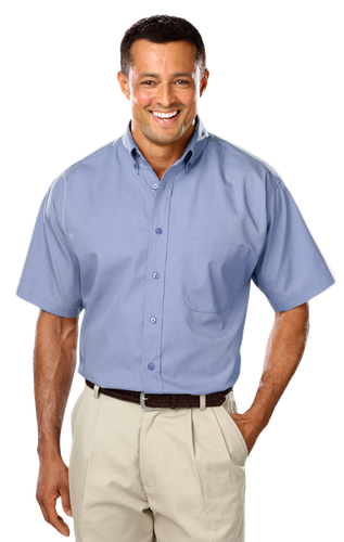Men's Short-Sleeve Superblend Poplin Shirt with Matching Buttons - BG7266S image thumbnail