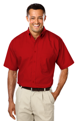Men's Short-Sleeve Superblend Poplin Shirt with Matching Buttons - BG7266S image thumbnail