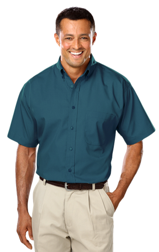 Men's Short-Sleeve Superblend Poplin Shirt with Matching Buttons - BG7266S image thumbnail