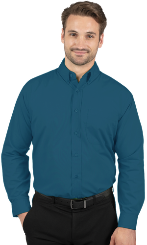 Men's L/S Superblend Poplin Shirt with Matching Buttons - BG7266 image thumbnail