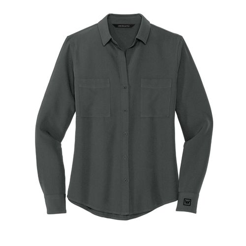 Mercer+Mettle Women's Stretch Crepe Long Sleeve Camp Blouse image thumbnail