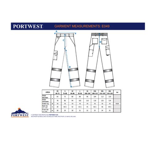 Portwest E049 - Hi-Vis Contrast Class 1 Service Pants image thumbnail