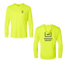 Image of Wirtgen Group Performance Hooded Long Sleeve T-Shirt - UPF 50+ protection