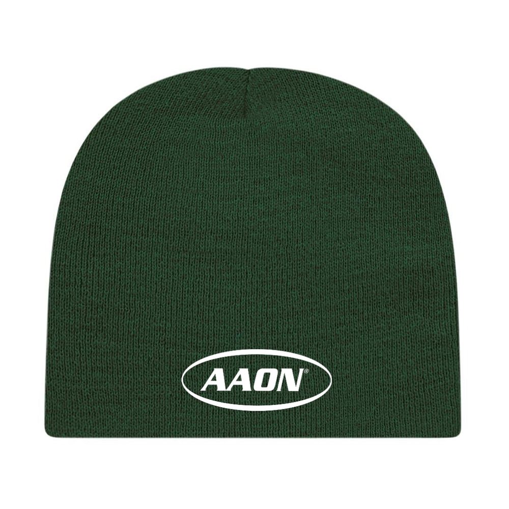Knit Beanie - Green with white AAON logo embroidered primary image