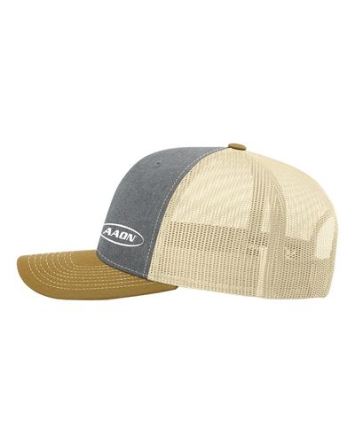 Richardson 112 - Heather Grey/Birch/Amber Gold Snapback Trucker Cap image thumbnail