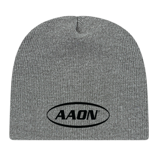 Knit Beanie - Heather Gray with black AAON logo embroidered image thumbnail