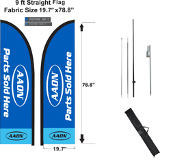 Image of AAON Parts Sold Here Feather Flag With Spike Base