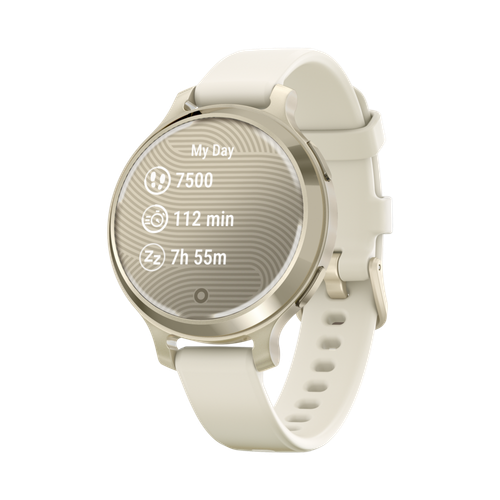 Garmin Lily 2 Active GPS Smartwatch Lunar Gold with Bone Silicone Band image thumbnail