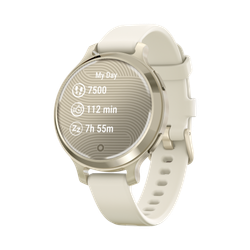 Image of Garmin Lily 2 Active GPS Smartwatch Lunar Gold with Bone Silicone Band