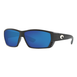 Image of Costa Tuna Alley Sunglasses Matte Black/Blue Mirror 580G, Size 62 frame