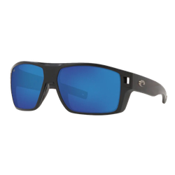 Image of Costa Diego Sunglasses Matte Black/Blue Mirror 580G, Size 62 frame