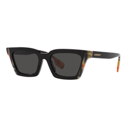 Image of Burberry Briar Sunglasses Black-Vintage Check/Dark Grey, Size 52 Frame
