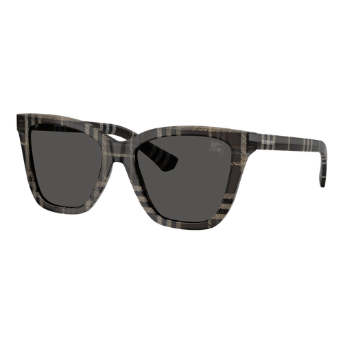 Burberry Womens BE4470 Sunglasses Check Grey/Dark Grey, Size 54 frame image thumbnail