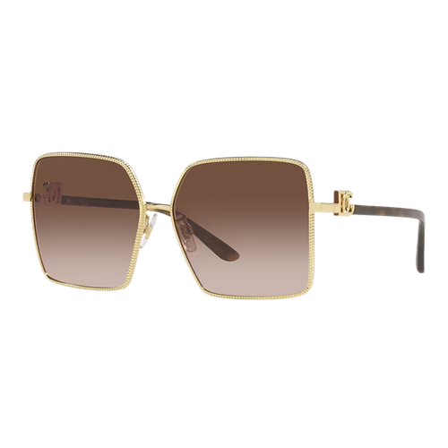 Dolce & Gabbana Womens DG2279 Sunglasses, Gold/Brown Gradient, Size 60 frame image thumbnail