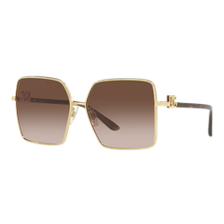 Image of Dolce & Gabbana Womens DG2279 Sunglasses, Gold/Brown Gradient, Size 60 frame