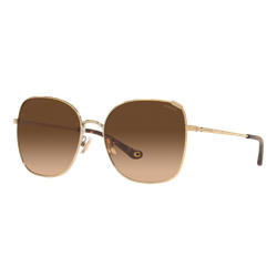 Image of Coach Womens HC7133 Sunglasses Shiny Light Gold/Dark Brown Gradient, Size 57 frame