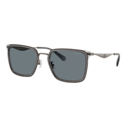 Image of Coach Pillow Tabby Metal Square Sunglasses, Gunmetal-Grey/Grey Solid, Size 56 frame